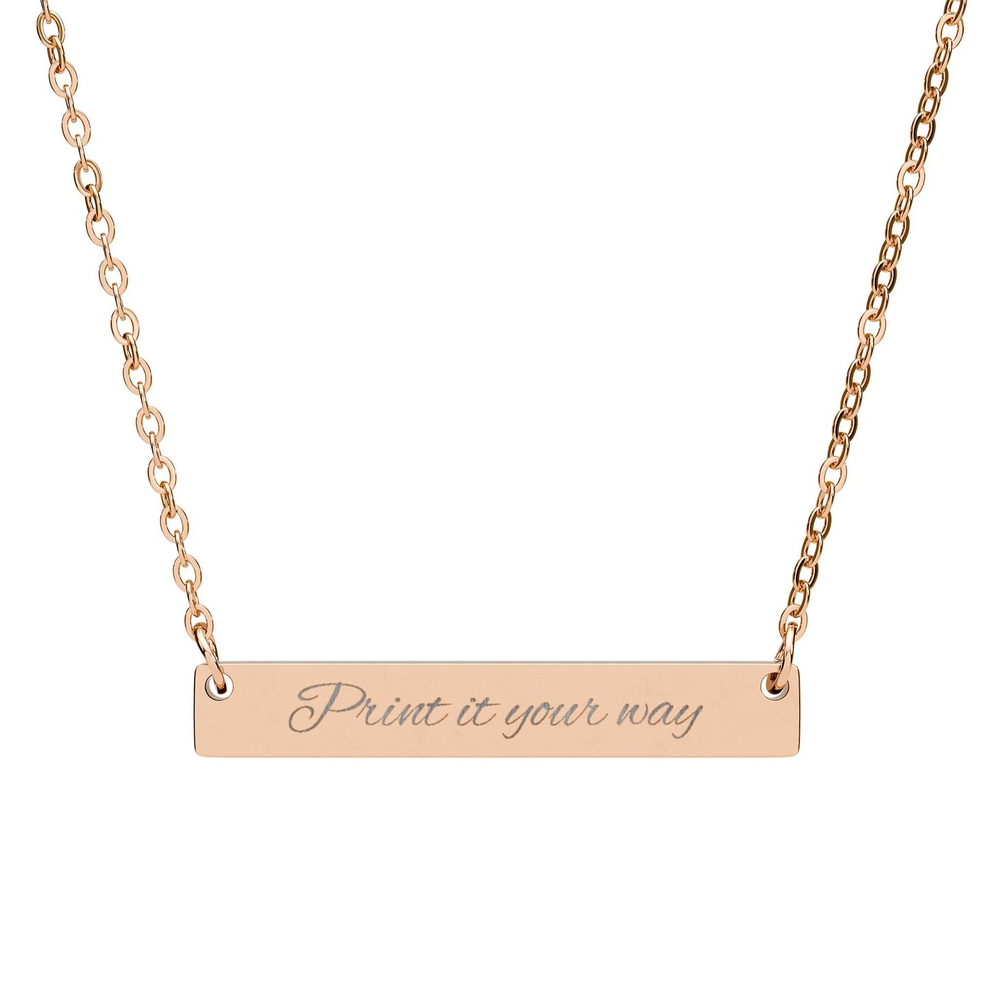 Horizontal Bar Necklace (Engraving)