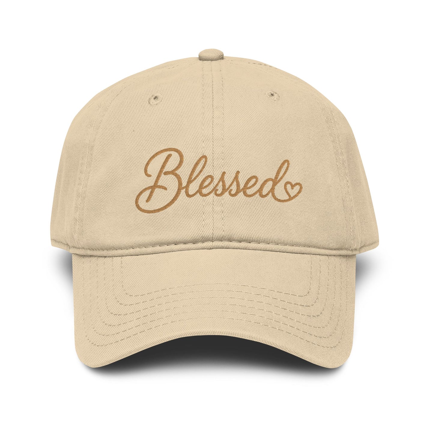 Blessed Embroidered Baseball Cap — Washed Cotton Casual Hat