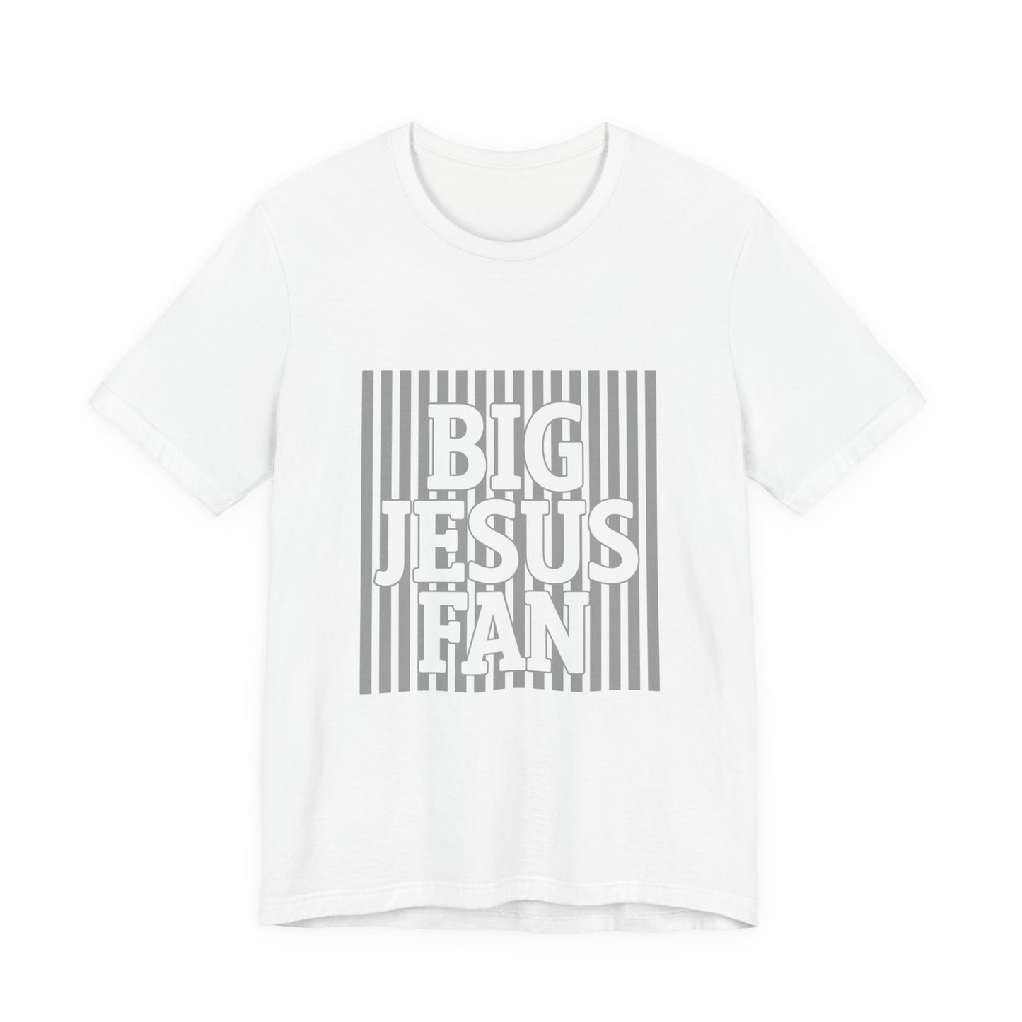 Big Jesus Fan T-Shirt — Bold Stripe Christian Faith Tee