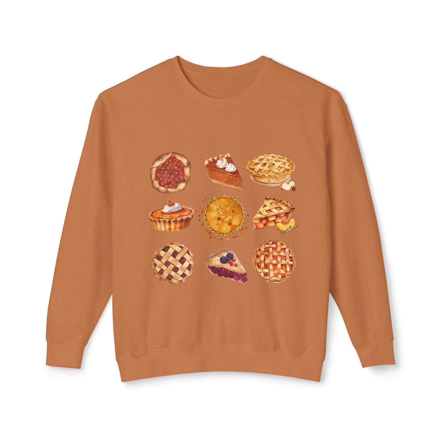 Pie Lover Sweatshirt — Cute Assorted Pies Graphic Crewneck