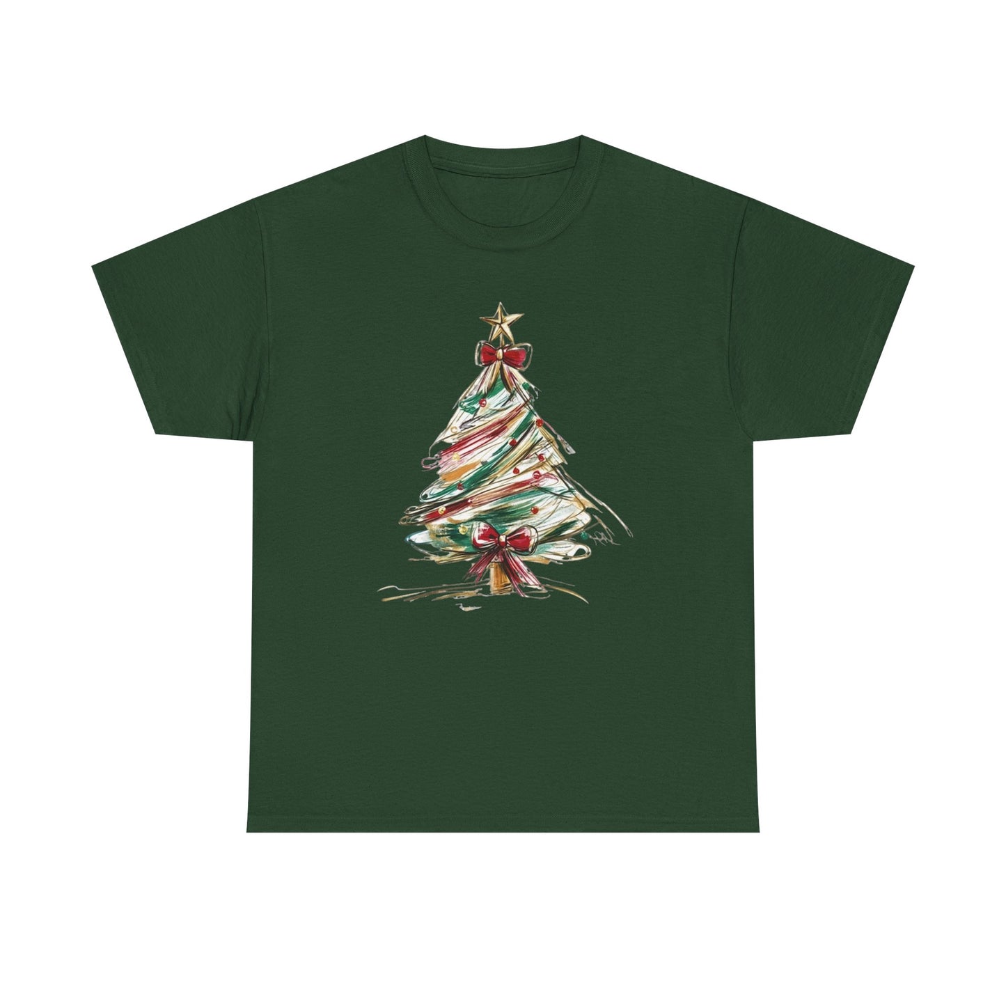 Christmas Tree Graphic Tee — Festive Painted Holiday T‑Shirt
