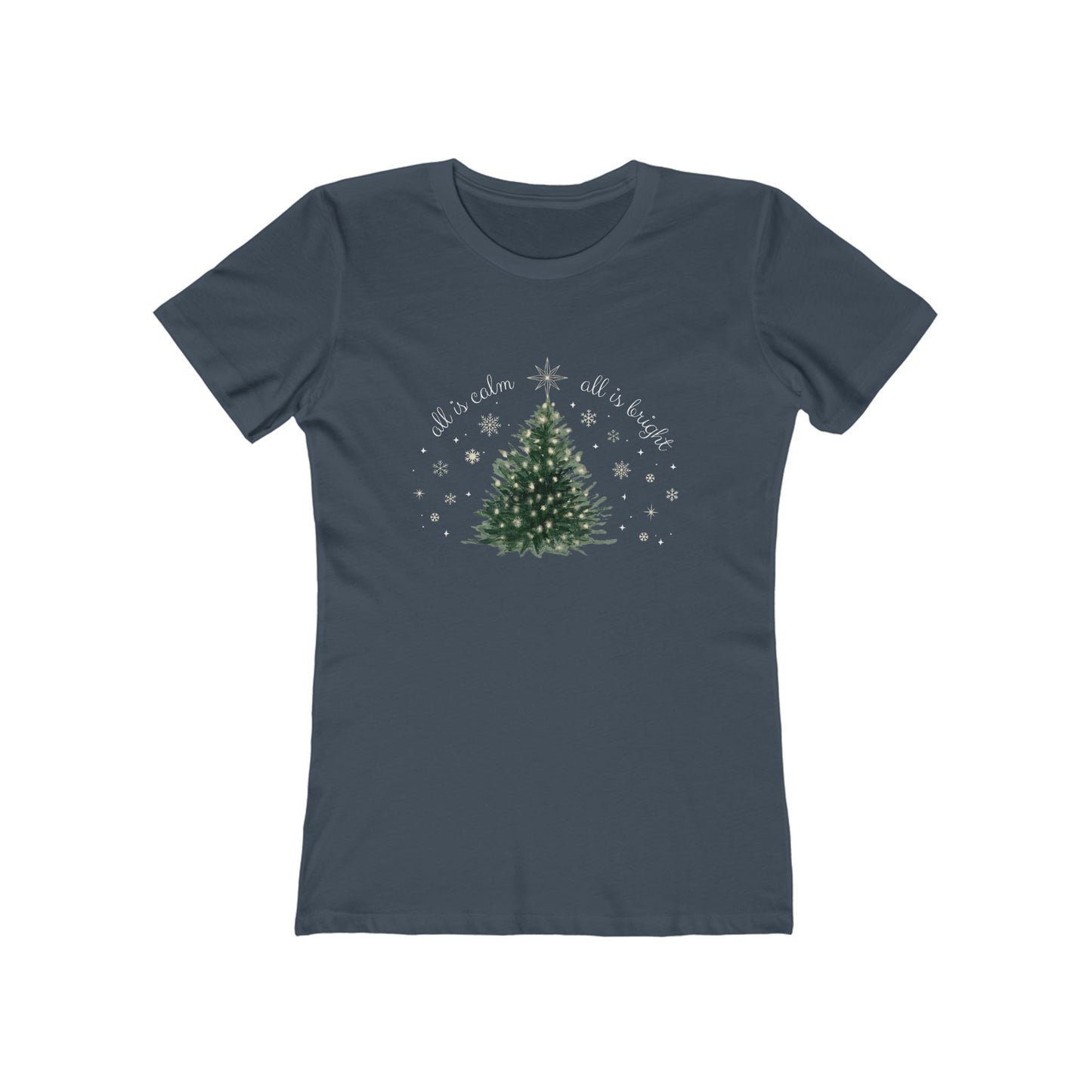 Christmas Tree Tee — Women's Boyfriend Fit Holiday Shirt
