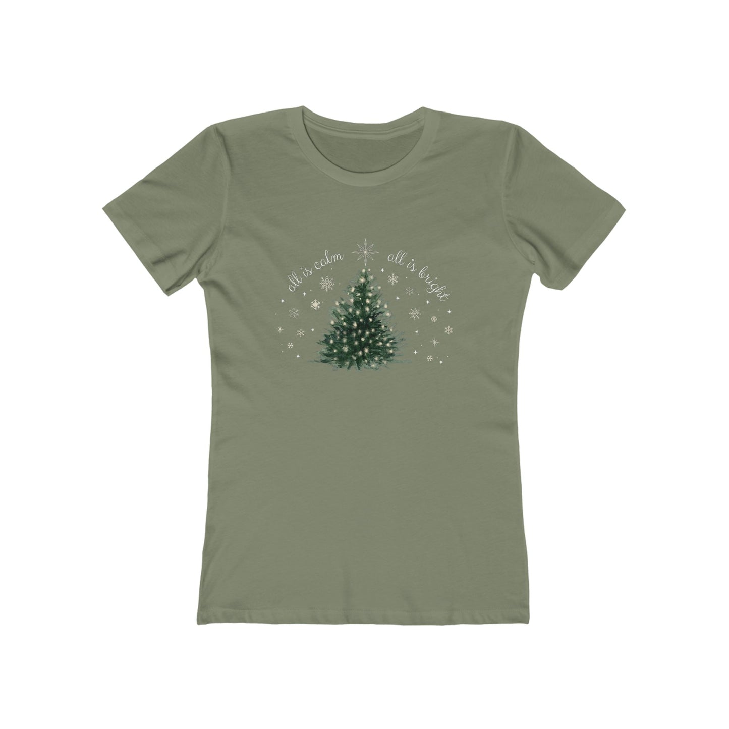 Christmas Tree Tee — Women's Boyfriend Fit Holiday Shirt
