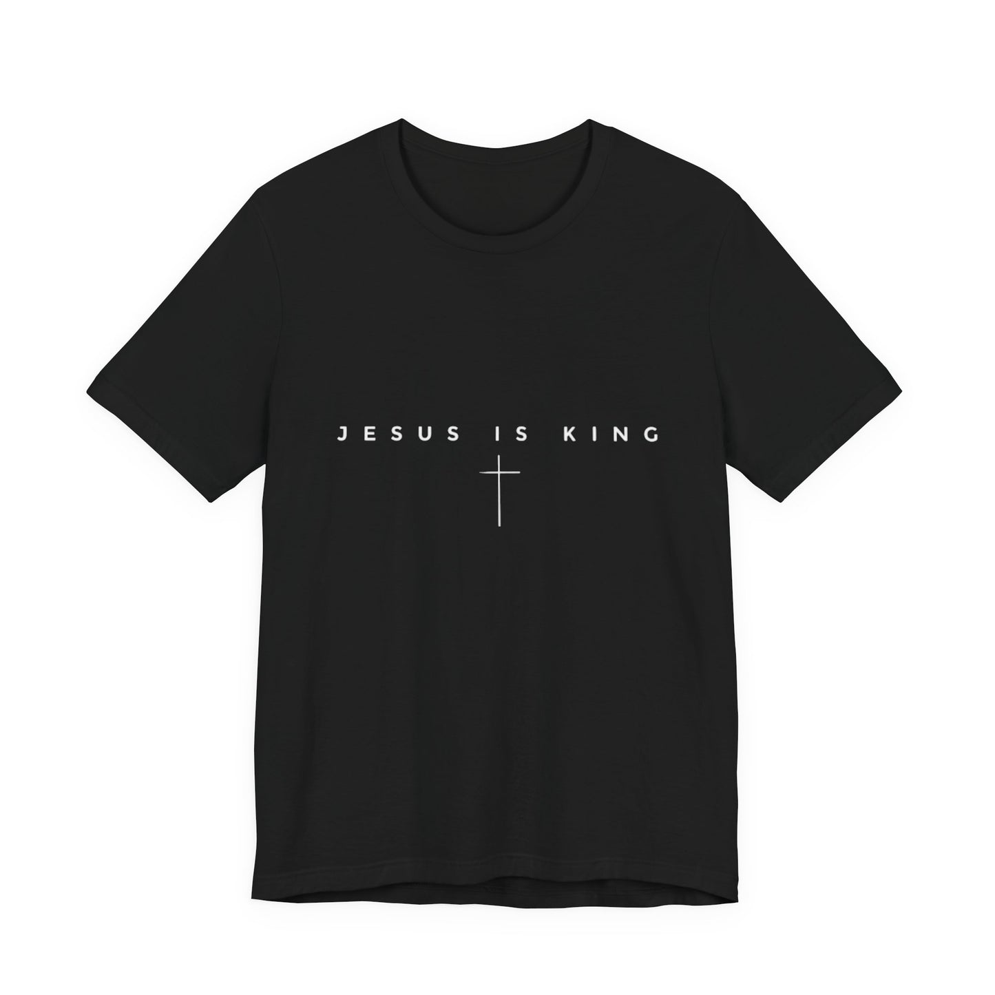 Jesus Is King T-Shirt — Minimal Christian Faith Tee with Cross