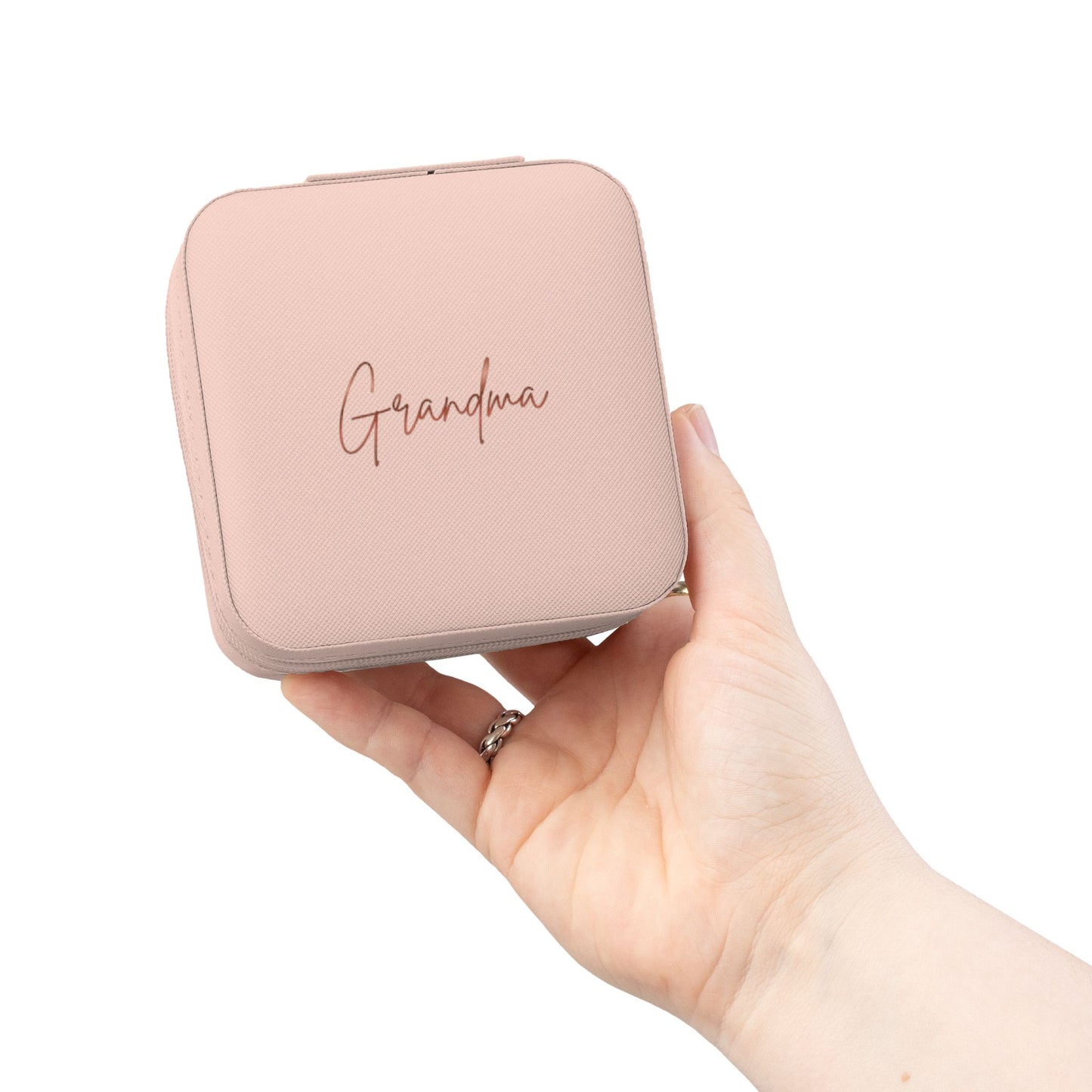 Grandma Engraved Jewelry Travel Case — Compact Travel Jewelry Organizer