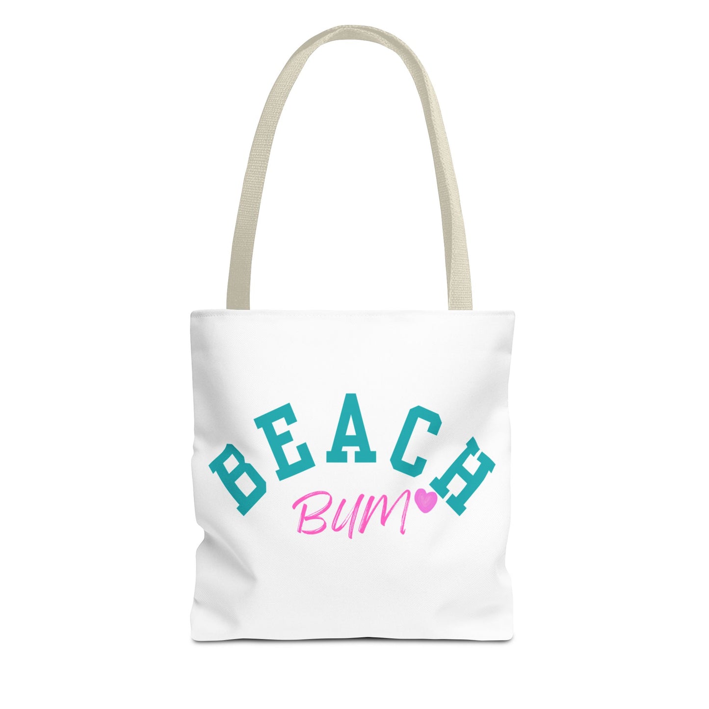 Beach Bum Tote Bag — Pink Script & Teal Arch Summer Tote