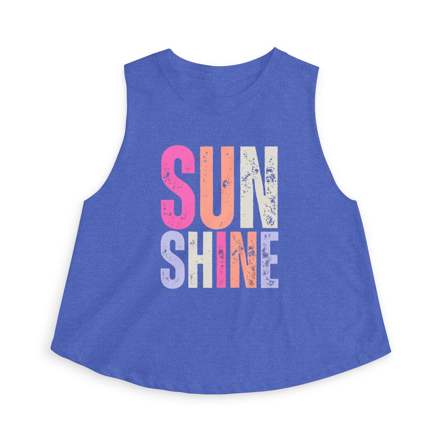 Sunshine Graphic Crop Top – Women’s Retro Colorblock Summer Tank