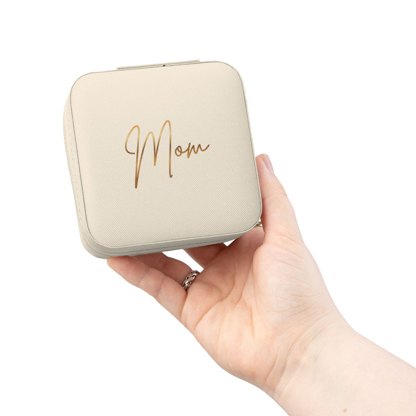 Mom Jewelry Travel Case — Compact Travel Jewelry Organizer for Rings, Earrings & Necklaces