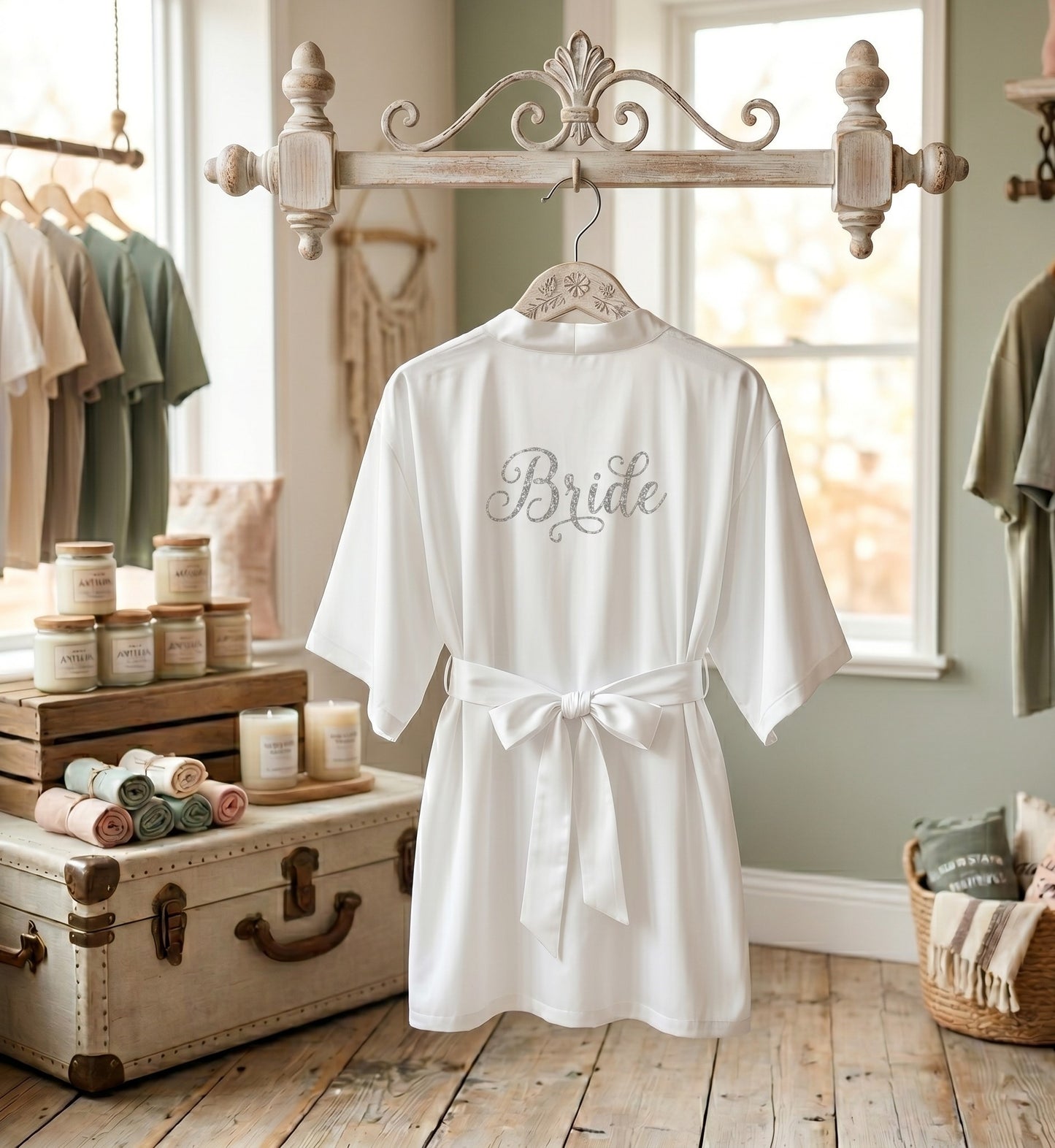 Bride Kimono Robe - Long Sleeve robe