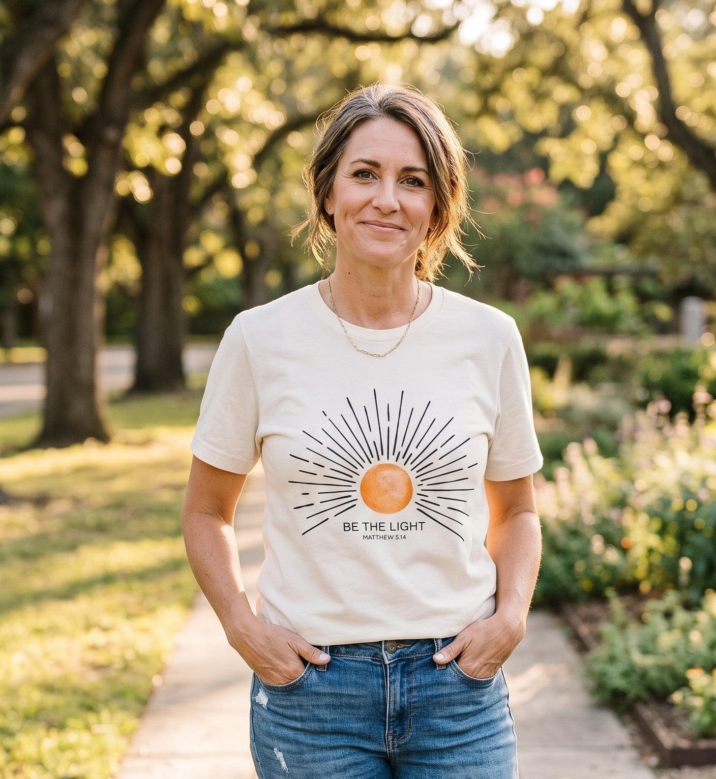 Be The Light Sun Graphic Tee — Inspirational Spiritual T‑Shirt