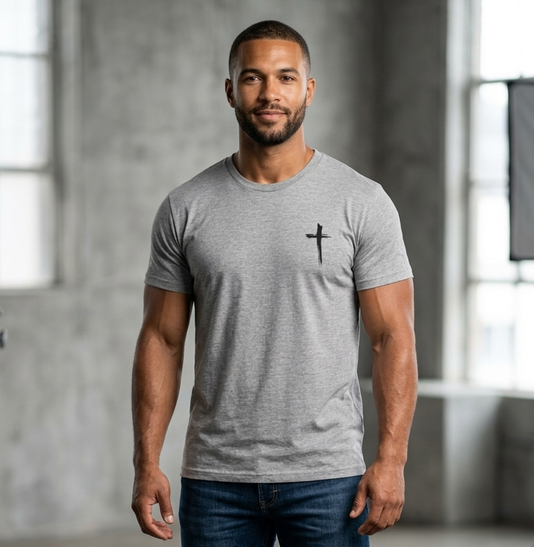 Forgiven Cross T-Shirt — 'Forgiven' Psalm 32:1 Christian Tee