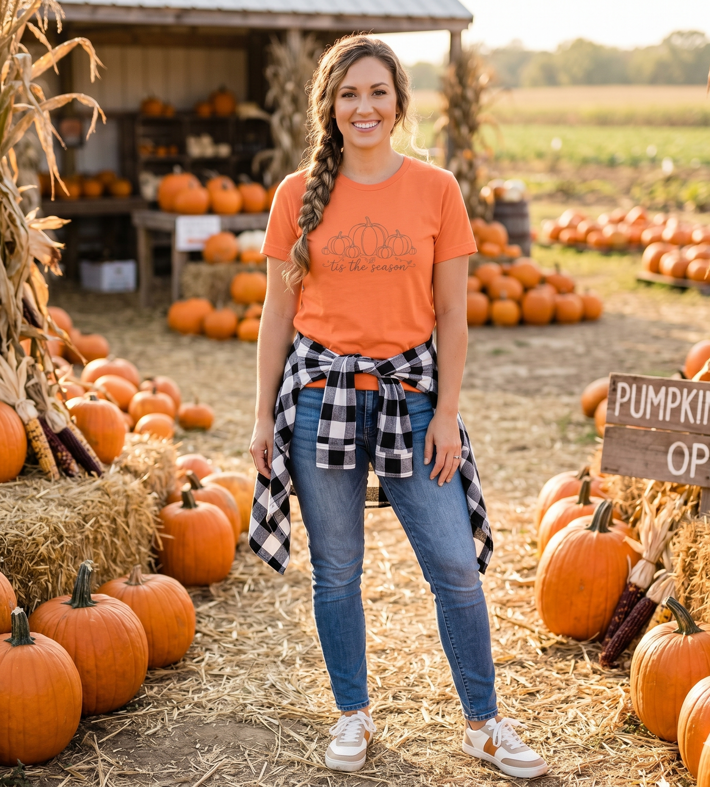 'Tis the Season Pumpkin Tee - Women's Autumn Holiday Shirt