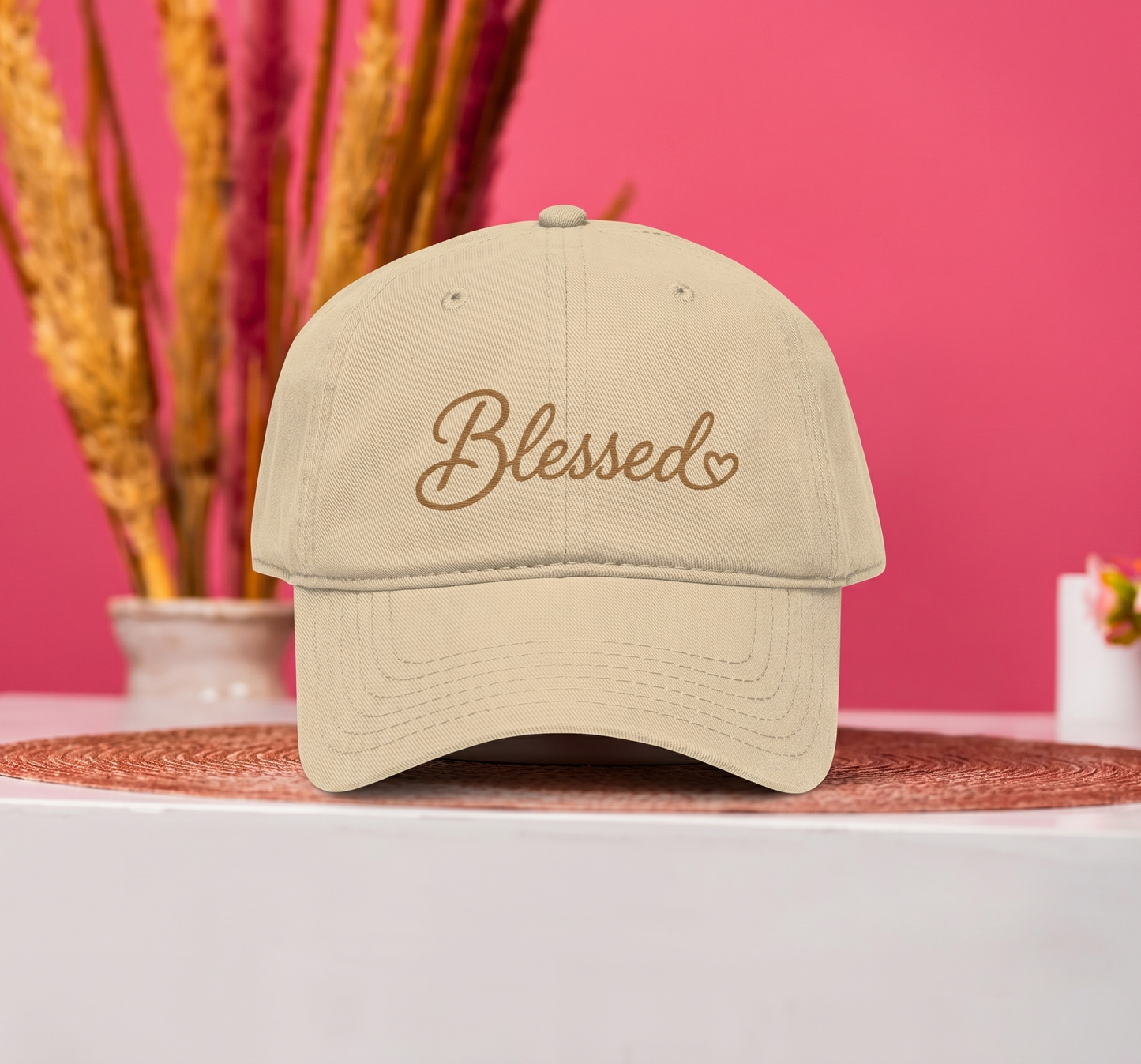 Blessed Embroidered Baseball Cap — Washed Cotton Casual Hat