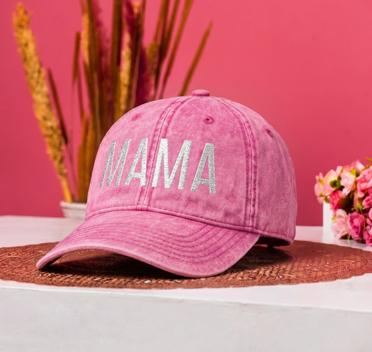 Mama Vintage Embroidered Cap — Distressed Baseball Hat for Moms