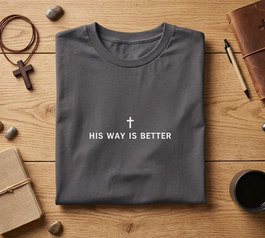 Christian Tee "His Way Is Better" Cross Graphic