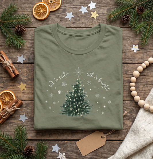 Christmas Tree Tee — Women's Boyfriend Fit Holiday Shirt