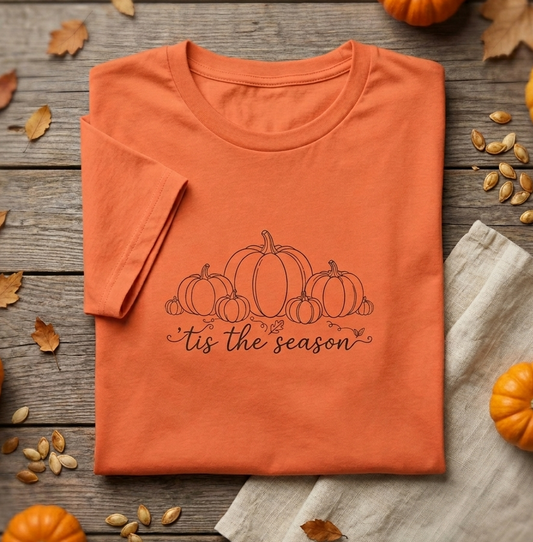 'Tis the Season Pumpkin Tee - Women's Autumn Holiday Shirt