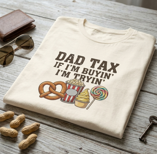 Dad Tax Tee — "Dad Tax If I’m Buyin' I’m Tryin'" Funny Dad Snack T-Shirt