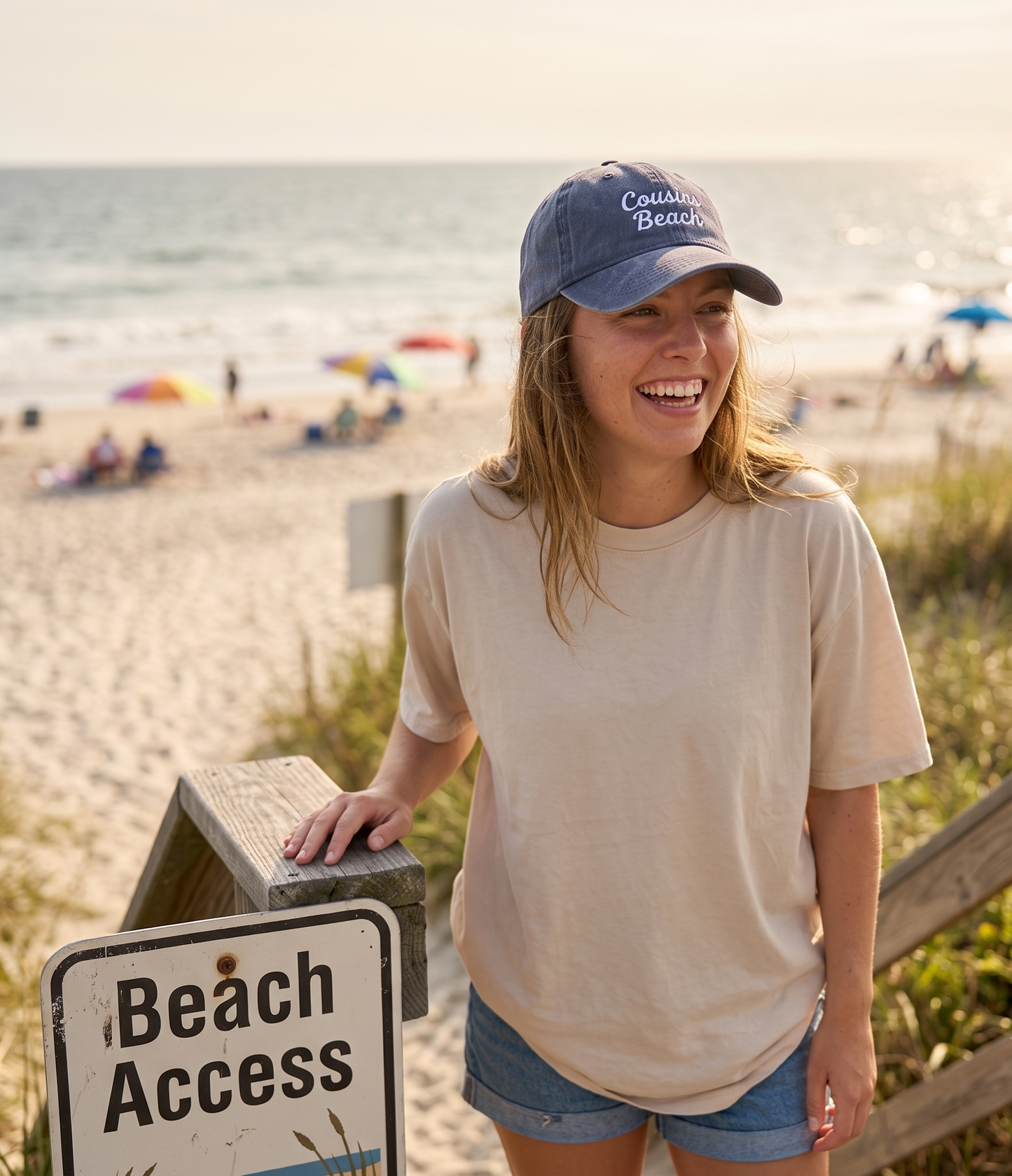 Vintage Embroidered Cap — "Cousins Beach" Distressed Baseball Hat