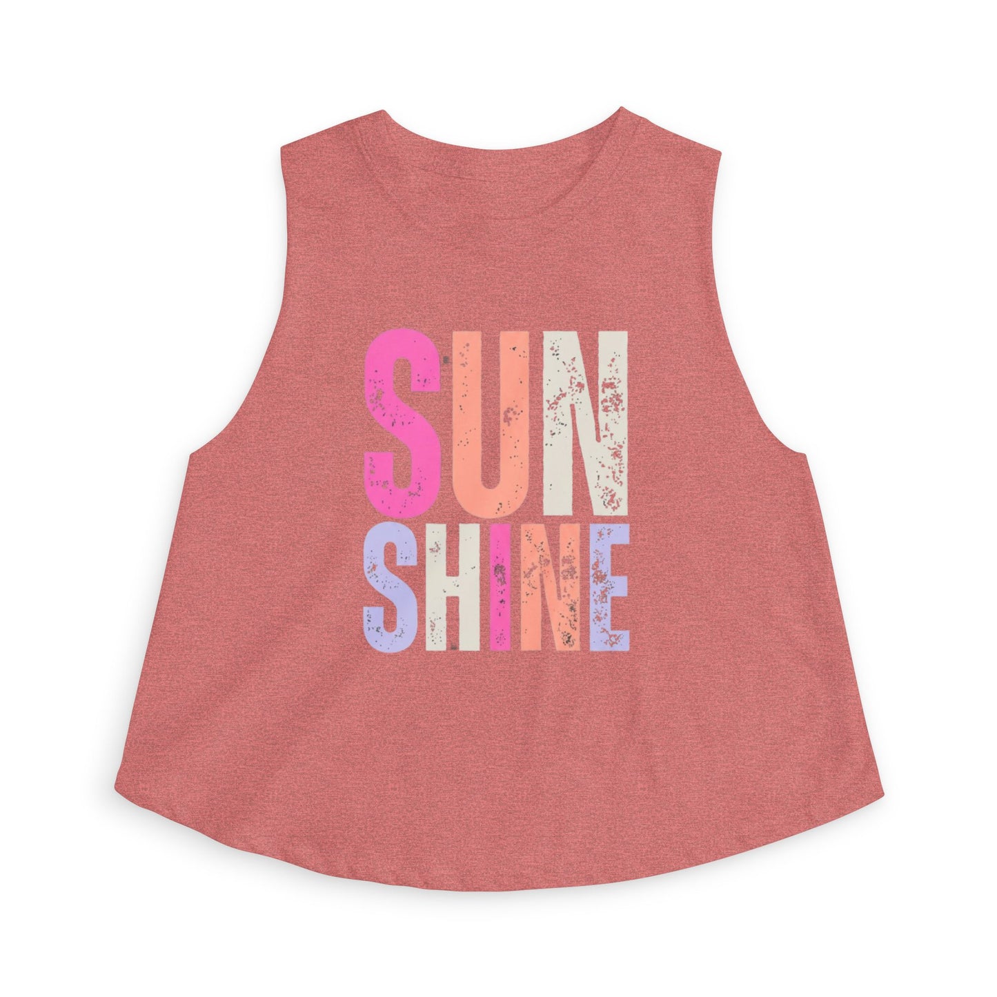 Sunshine Graphic Crop Top – Women’s Retro Colorblock Summer Tank