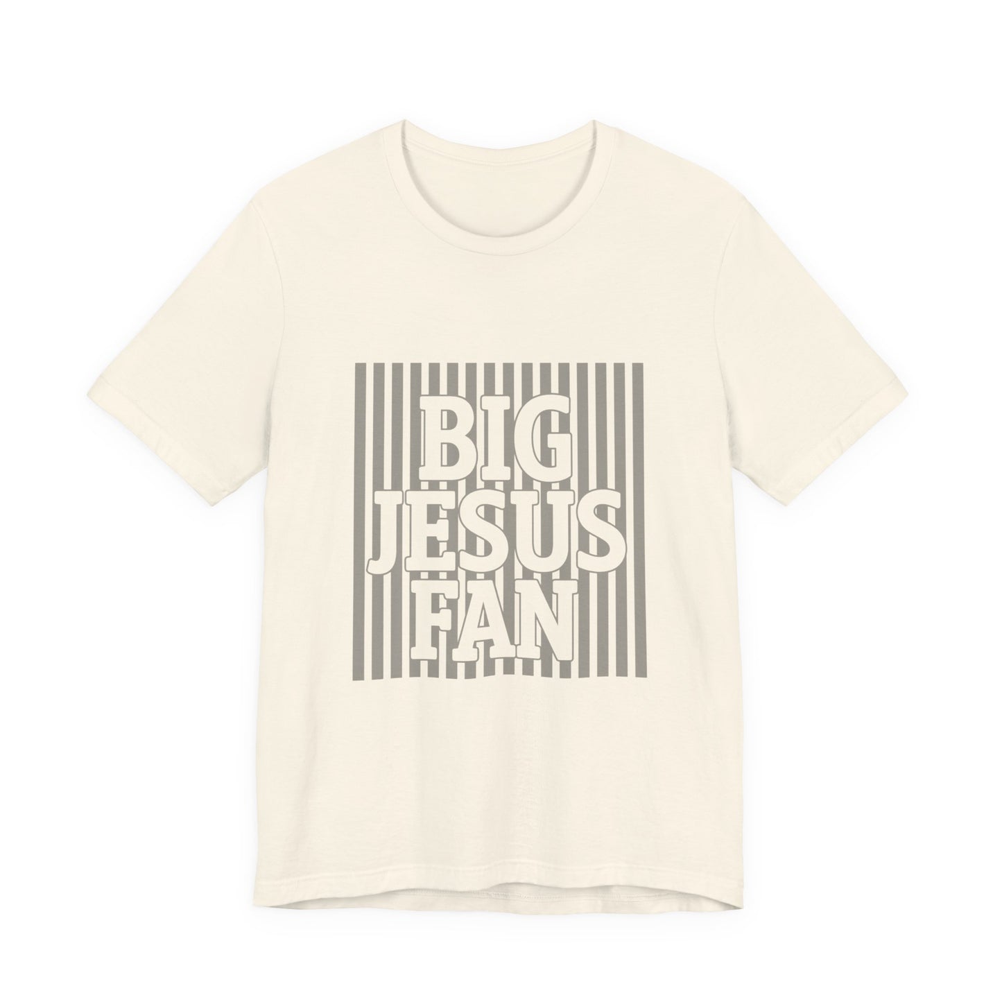Big Jesus Fan T-Shirt — Bold Stripe Christian Faith Tee