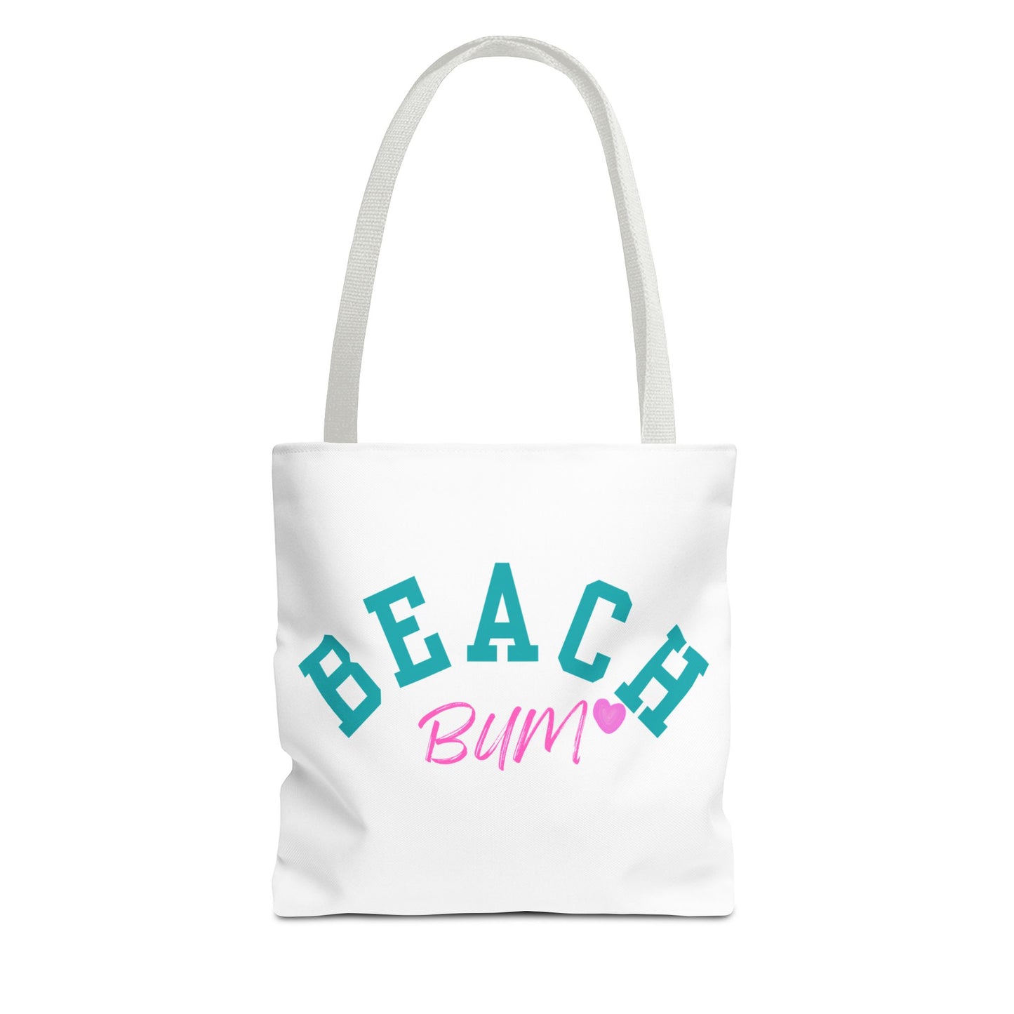 Beach Bum Tote Bag — Pink Script & Teal Arch Summer Tote