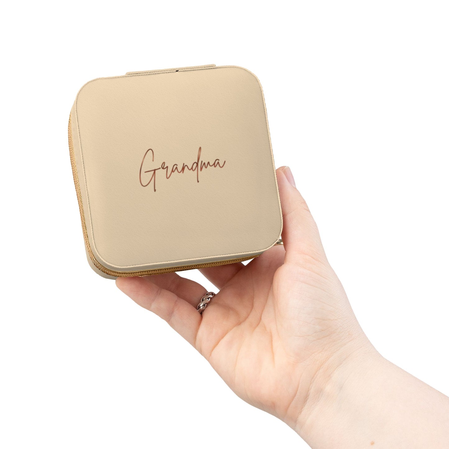 Grandma Engraved Jewelry Travel Case — Compact Travel Jewelry Organizer
