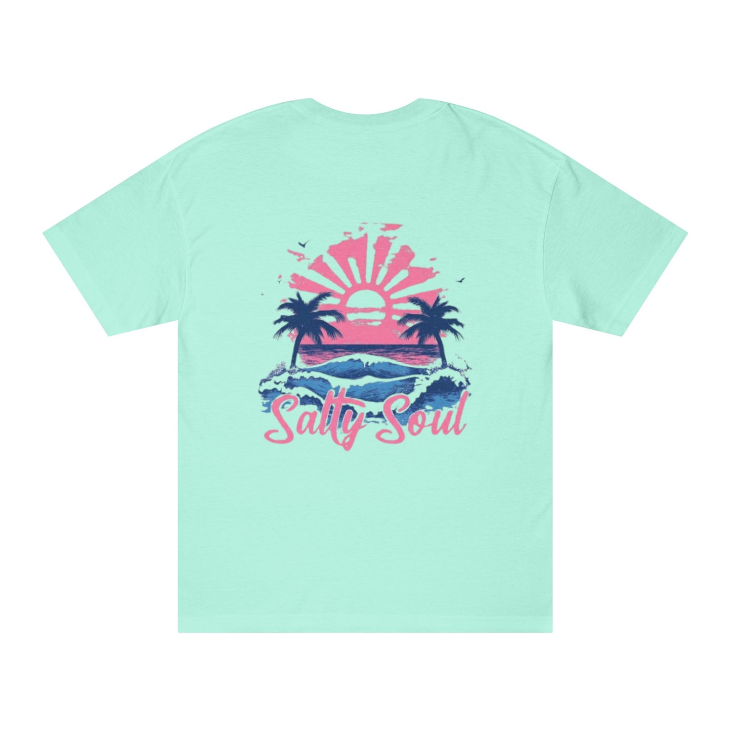 Beach T-Shirt — "Salty Soul" Retro Sunset Tee